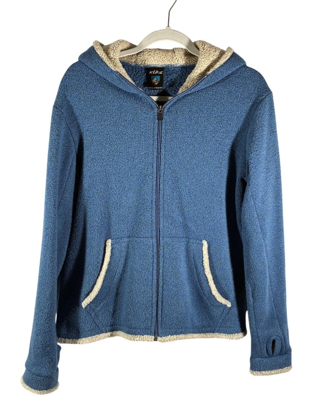 Kühl Blue Alfpaca Fleece Zip-Up Hoodie Jacket With Pockets Size M